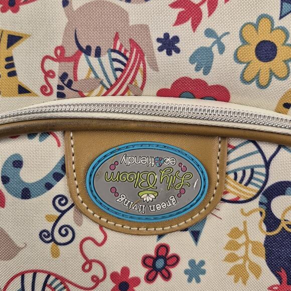 Green Living Lily Bloom Eco Friendly Cat Furry Friends Luggage 25" Suitcase - Picture 7 of 16